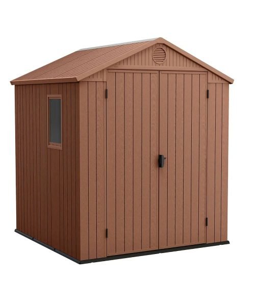Keter Darwin 6x6 ft Apex 2 door Shed with floor & 1 window (Base included)